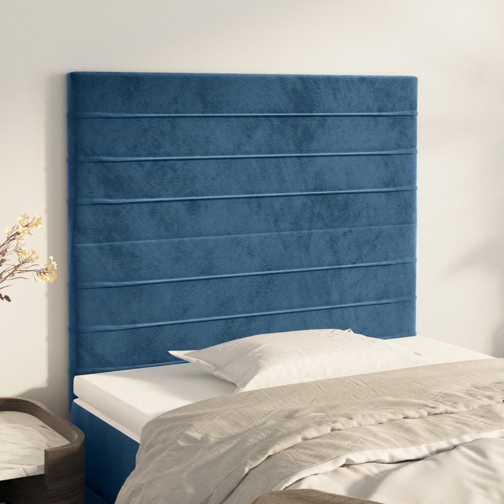 vidaXL Hoofdborden 2 st 90x5x78/88 cm Donkerblauw - 35% Korting!