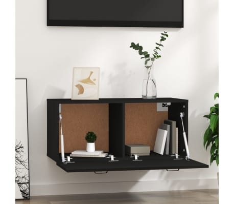 vidaXL Wandkast Zwart Bewerkt Hout - 60% Korting!