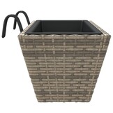 vidaXL Plantenbakken 2 stuks Poly Rattan Grijs - 43% Korting!