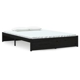 vidaXL Bedframe Zwart Massief Hout (140x190 cm) - 55% Korting!