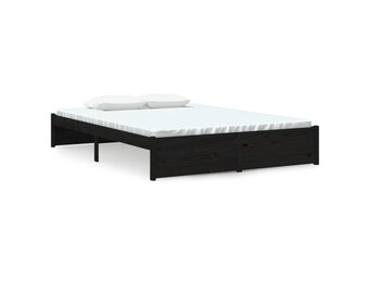 vidaXL Bedframe Zwart Massief Hout (140x190 cm) - 55% Korting!