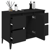 vidaXL Wastafelkast Zwart - 35% Korting!