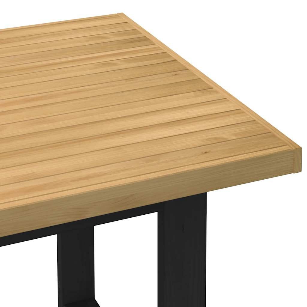 vidaXL Eettafel NOAIN U-poot 160x90cm Massief Hout - 60% Korting!