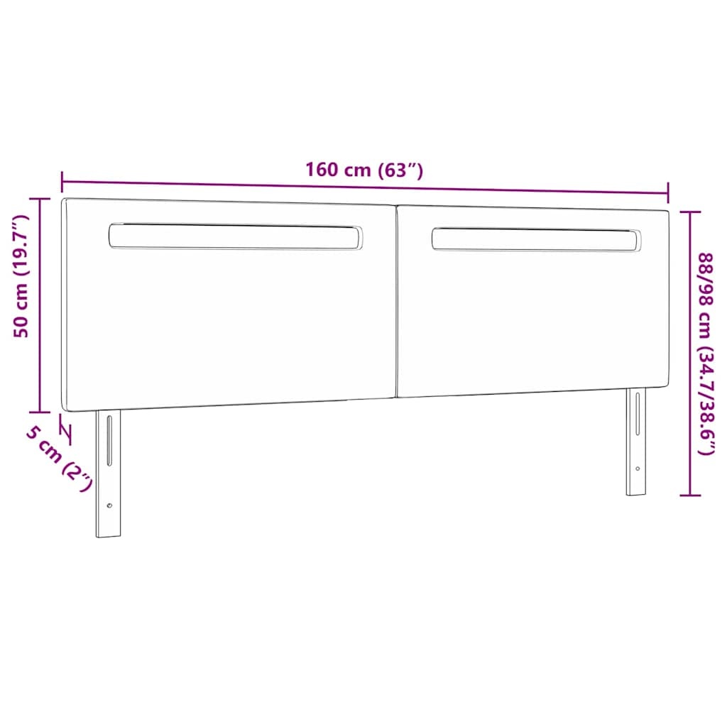 vidaXL Hoofdbord Cappuccino 160cm - PVC - Nu 35% Korting!