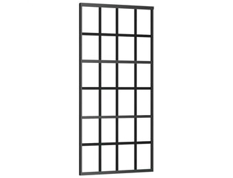 vidaXL Schuifdeur 90x205 cm ESG-glas/Alu Zwart - 64% Korting!