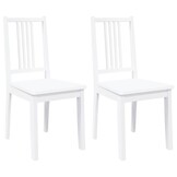 vidaXL Eetkamerstoelen Massief Hout Rubber Wit - 2 stuks - 62% Korting