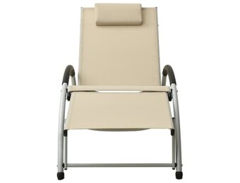 vidaXL Ligbed met kussen - Textileen & Aluminium (55% Korting)