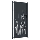 vidaXL Poort met grasontwerp - 105x205 cm - Staal Antraciet - 55% Korting!