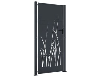 vidaXL Poort met grasontwerp - 105x205 cm - Staal Antraciet - 55% Korting!