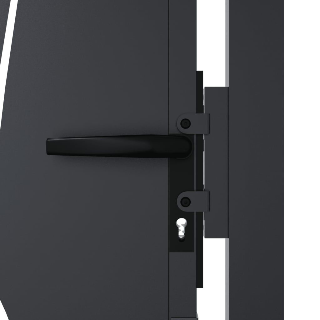 vidaXL Poort met grasontwerp - 105x205 cm - Staal Antraciet - 55% Korting!