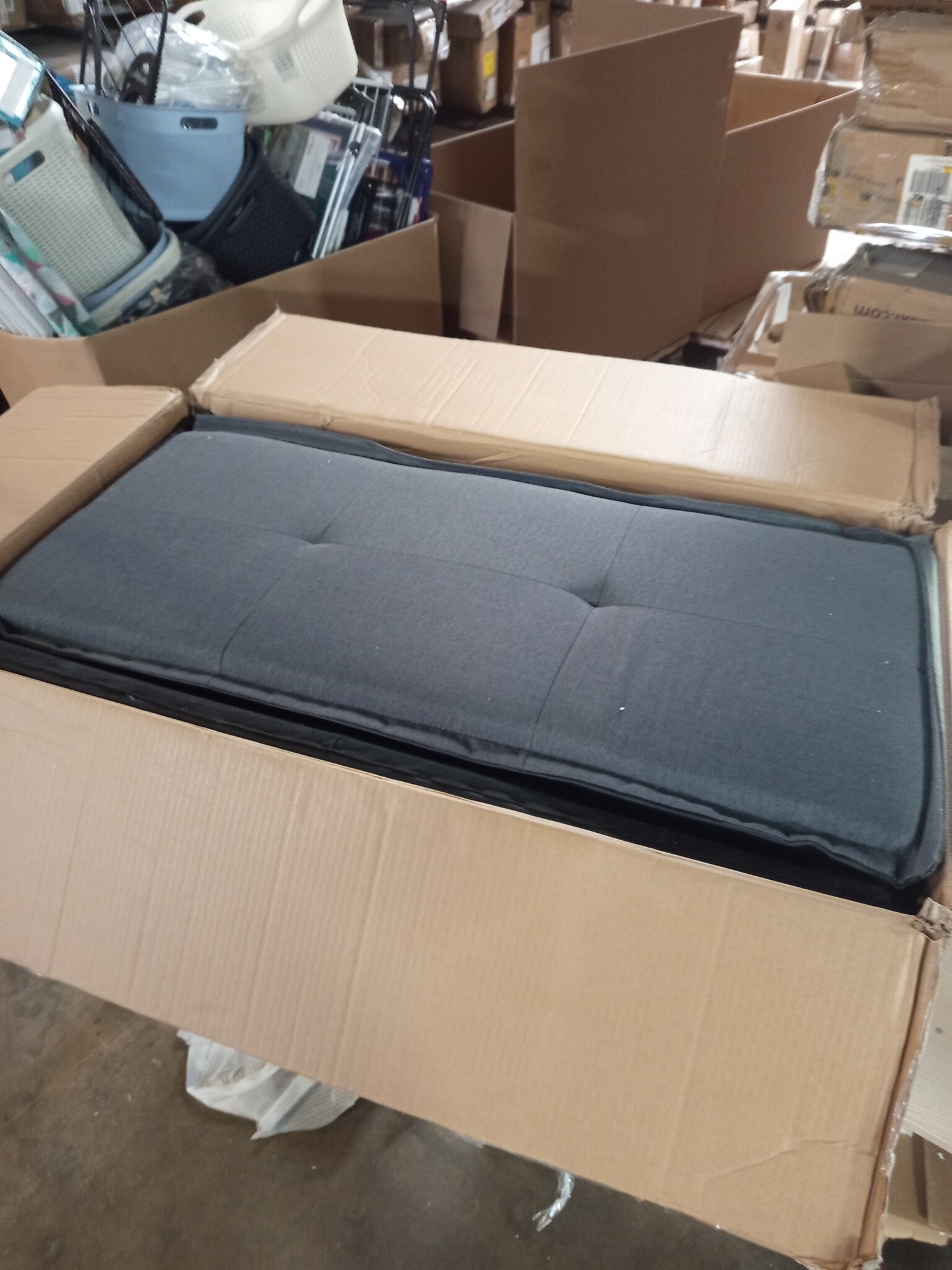 vidaXL Slaapbank Stof Donkergrijs - 55% Korting