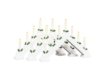 vidaXL Kerst Kaars Brug - Wit Grenenhout (60% korting)