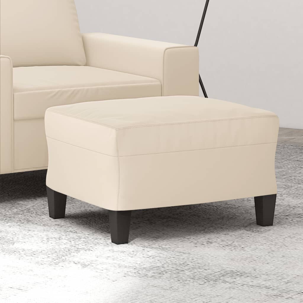 vidaXL Voetenbank Beige Microvezel - 35% Korting