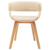 vidaXL Eetkamerstoel Crème Kunstleer & Gebogen Hout | 30% Korting