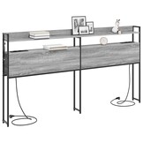 vidaXL Hoofdbord met Opbergvak & LED - Grijs Sonoma | 55% Korting