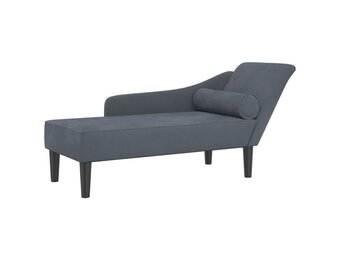vidaXL Chaise longue fluweel donkergrijs - 35% korting!