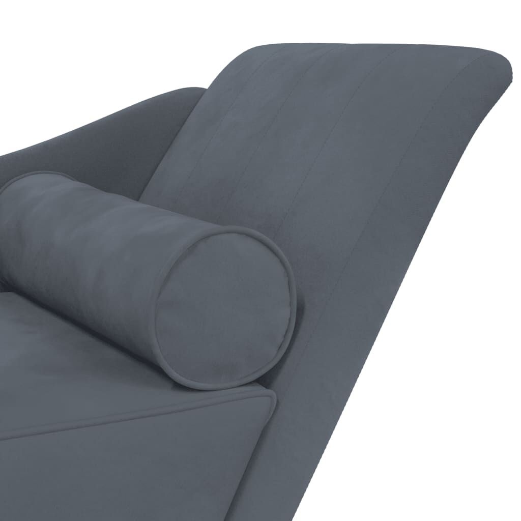 vidaXL Chaise longue fluweel donkergrijs - 35% korting!