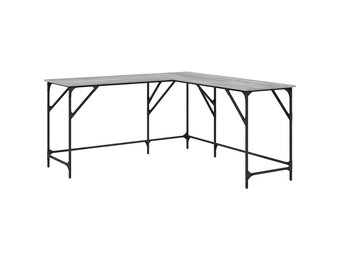 vidaXL Bureau L-vormig 149x149x75 cm bewerkt hout grijs | -30%