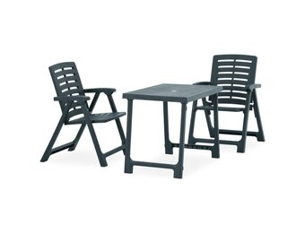 vidaXL 3-delige Bistroset Kunststof Groen - 30% Korting!