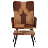 vidaXL Fauteuil met voetensteun: Leer & Canvas - 30% Korting!