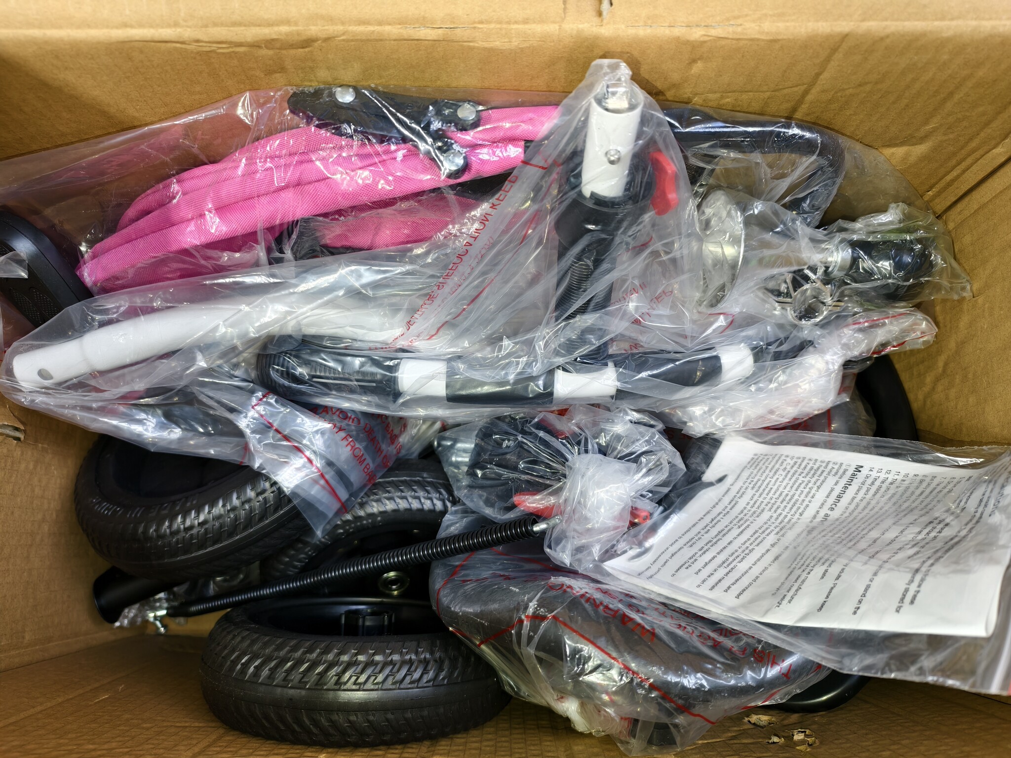 Driewieler Buggy Multifunctioneel - Roze, Meegroeiend - Ongebruikt