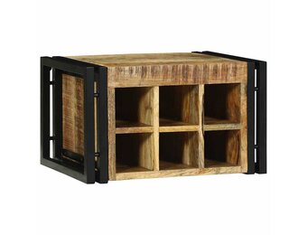 vidaXL Wijnrek Massief Mangohout - Bruin/Zwart | 55% Korting