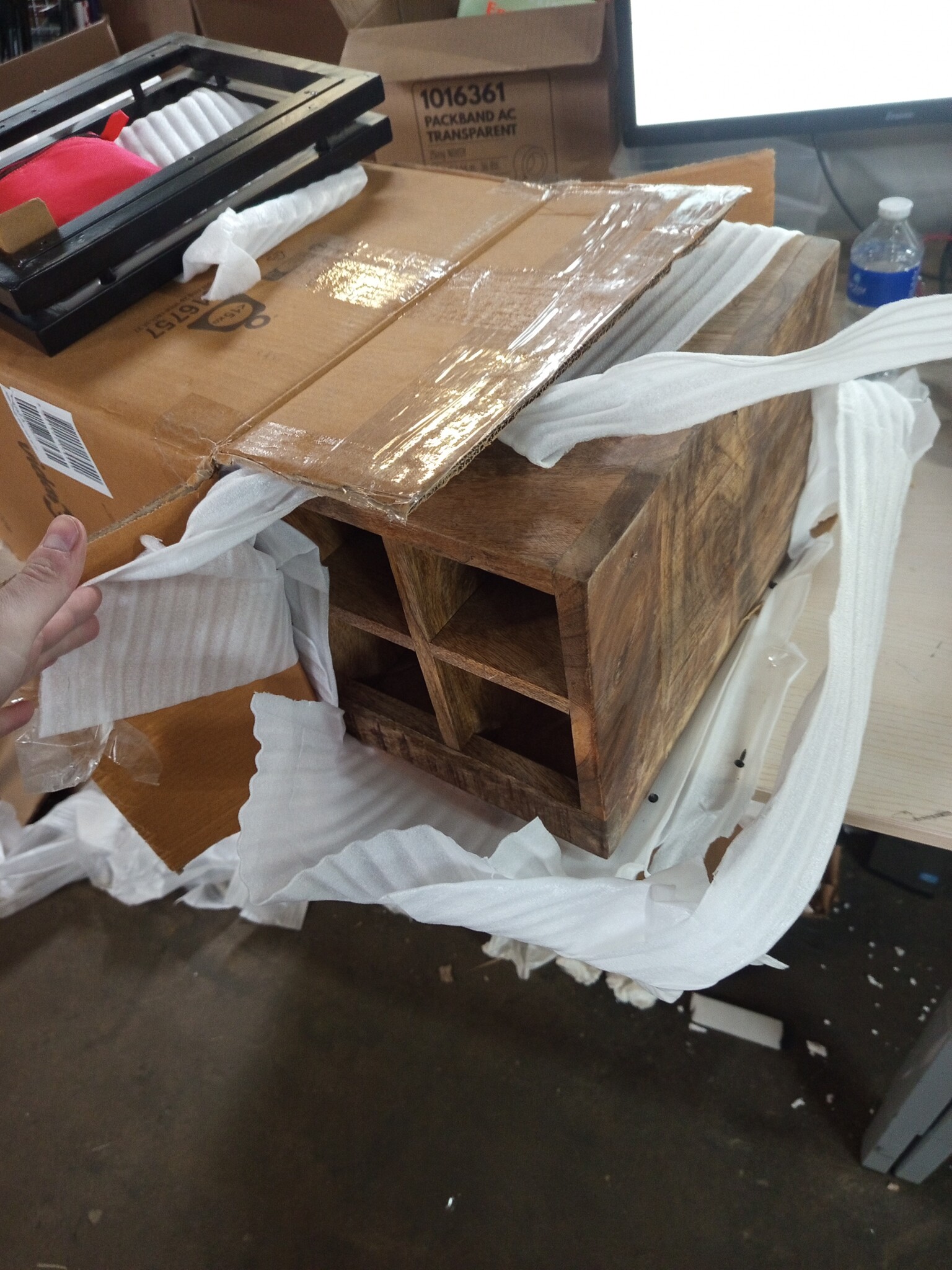 vidaXL Wijnrek Massief Mangohout - Bruin/Zwart | 55% Korting