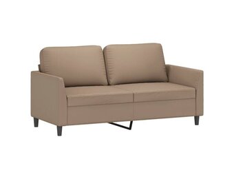 vidaXL Tweezitsbank 140 cm kunstleer cappuccinokleurig