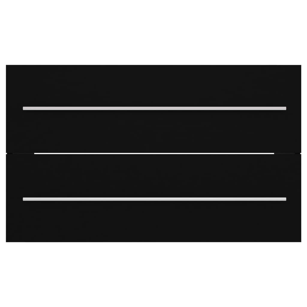 vidaXL Wastafelkast 80x38,5x48 cm bewerkt hout zwart