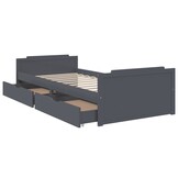 vidaXL Bedframe Grenenhout Donkergrijs (90x200) - 35% Korting!