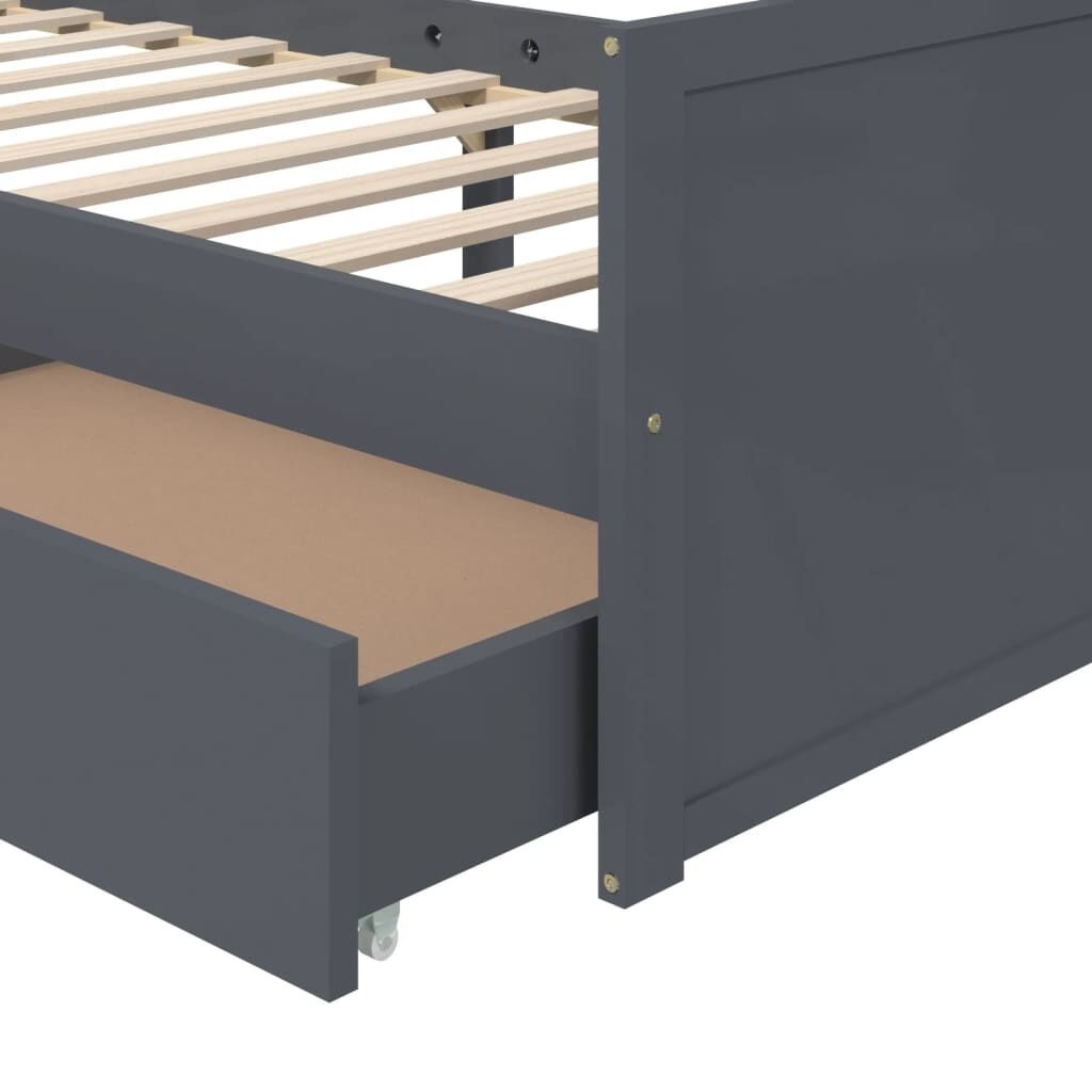 vidaXL Bedframe Grenenhout Donkergrijs (90x200) - 35% Korting!