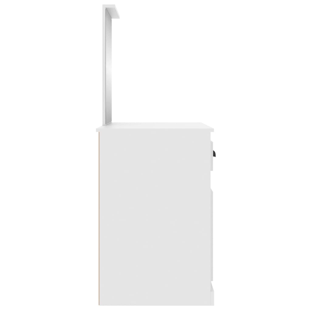 vidaXL Kaptafel met spiegel 90x50x132,5 cm bewerkt hout wit