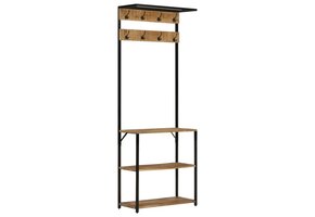 vidaXL Kapstok met Schoenrek - 68x30x182 cm Ruw Mangohout | 47% Korting!
