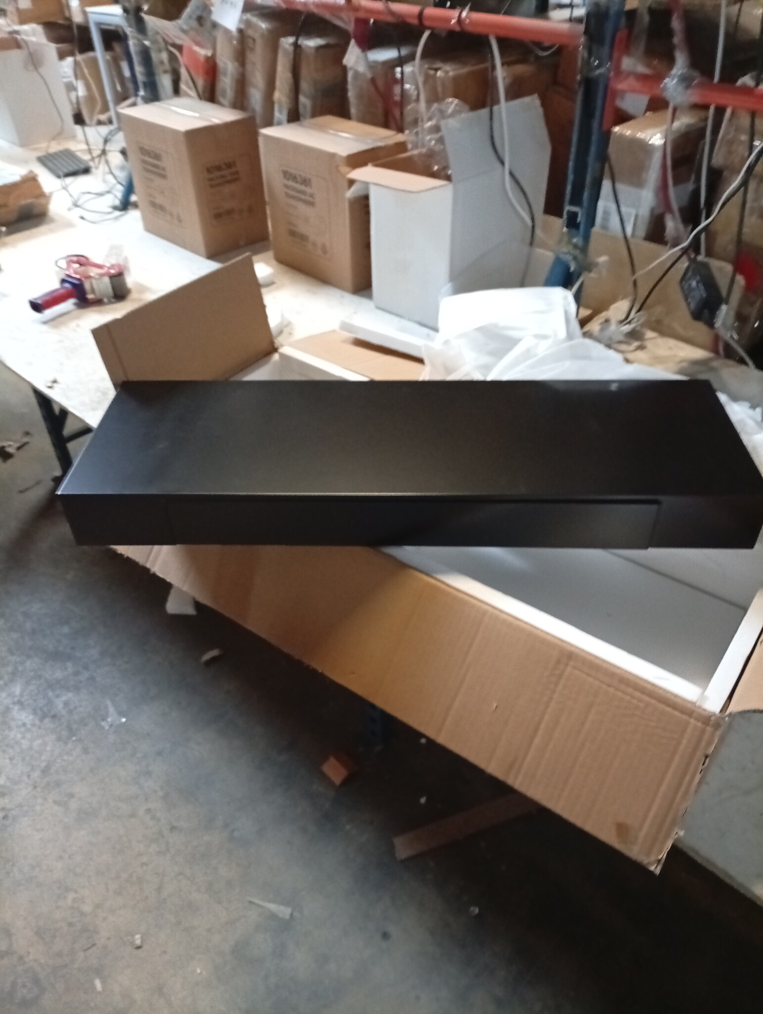 vidaXL Wandschap met lade - Zwart | 60% Korting