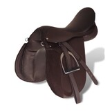 Echt Lederen Paardrijzadel Set - 17,5" - 60% Korting!