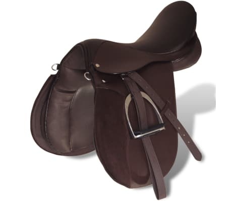 Echt Lederen Paardrijzadel Set - 17,5" - 60% Korting!