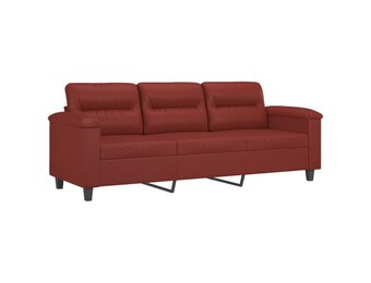 VidaXL Driezitsbank 180cm Kunstleer Wijnrood - 35% Korting!