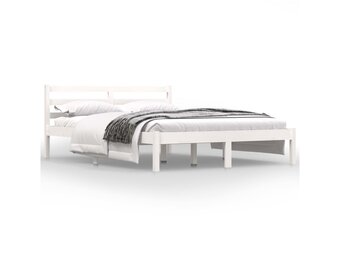 vidaXL Bedframe Grenenhout Wit (120x190cm) - 64% Korting!