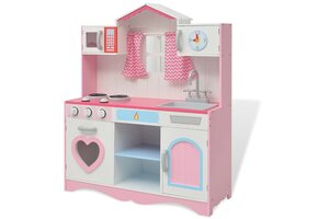 vidaXL Speelgoedkeuken Roze/Wit (47% Korting)