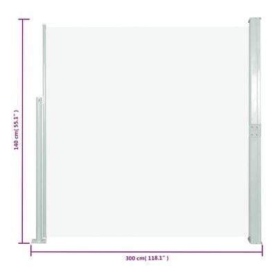 vidaXL Uittrekbaar Tuinscherm (140x300cm) Crème - 65% Korting!