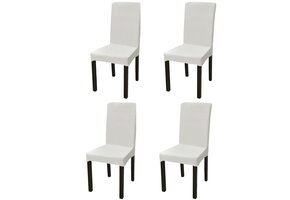 vidaXL Stoelhoezen Crème - 4 stuks (35% Korting)