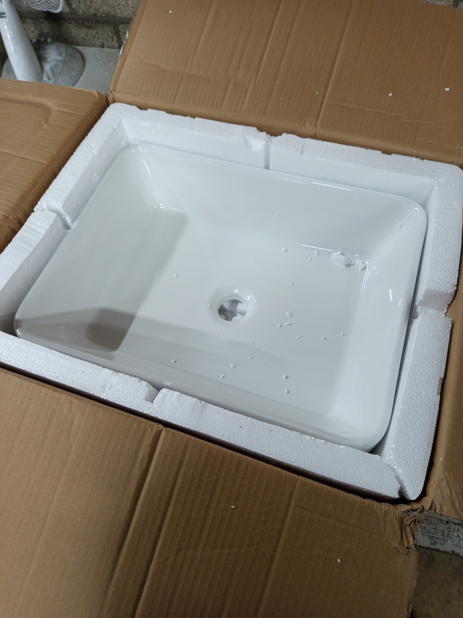 vidaXL Rechthoekige Keramiek Wasbak Wit - 55% Korting!