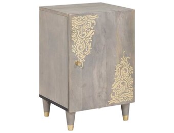 vidaXL Badkamerkast Grijs 38x33x58cm Massief Mangohout - 60% Korting!