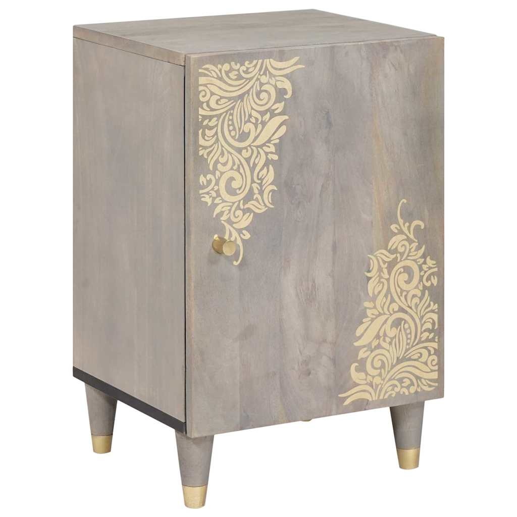 vidaXL Badkamerkast Grijs 38x33x58cm Massief Mangohout - 60% Korting!