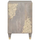 vidaXL Badkamerkast Grijs 38x33x58cm Massief Mangohout - 60% Korting!