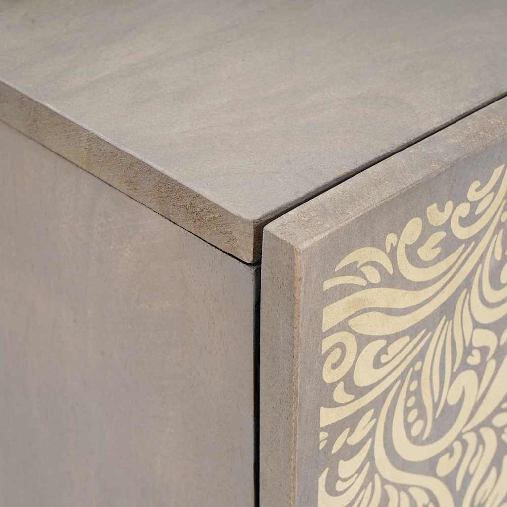 vidaXL Badkamerkast Grijs 38x33x58cm Massief Mangohout - 60% Korting!