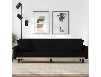 vidaXL Slaapbank met Kussens - Zwart (60% Korting)