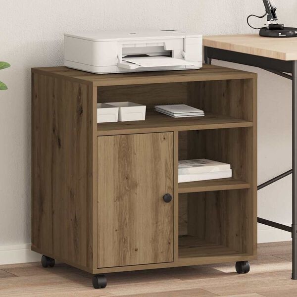 vidaXL Printerstand met Opslag Artisanaal Eikenkleurig - 55% Korting!