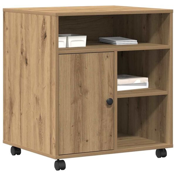 vidaXL Printerstand met Opslag Artisanaal Eikenkleurig - 55% Korting!