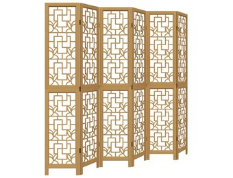 vidaXL Kamerscherm 6 panelen Paulowniahout Bruin - 60% Korting!